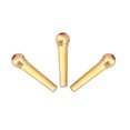 thumbnail image 1 of 6Pcs Brass Made Guitar Bridge Pins with Crystal Glass Dot Decor Music Instrument Parts Red, 1 of 9