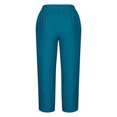 thumbnail image 5 of RXIRUCGD Women's Summer Comfortable Loose Wide Legged Fashion Solid Color Capris, Blue, Size: 4XL, 5 of 5