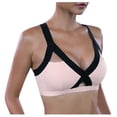 thumbnail image 1 of Soutien-gorge de Sport en Dentelle Croisée devant Couleur Unie pour Femmes, 1 of 9