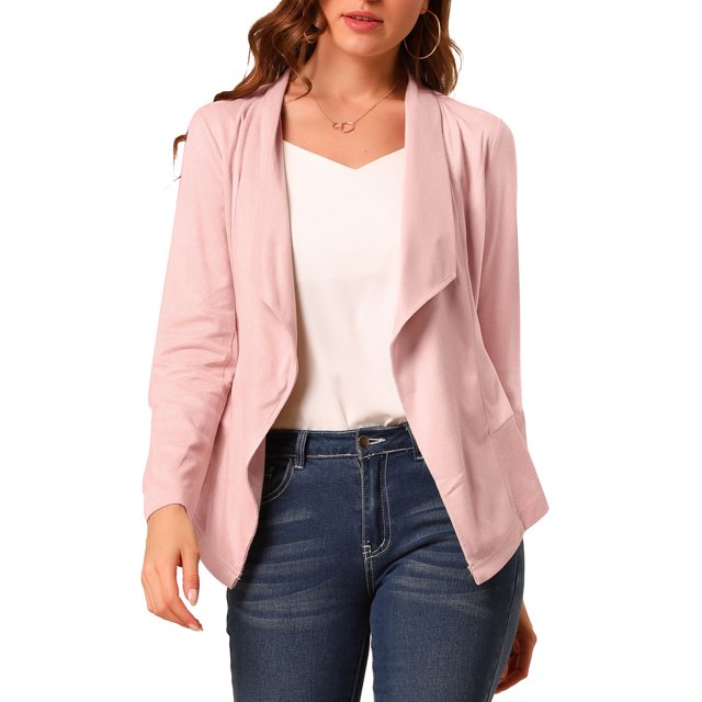 INSPIRE CHIC Veste en Faux Suède pour Femme à Manches Longues, devant Drapé, Vestes de Moto