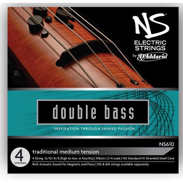 D'Addario NS Basse Traditionnelle Électrique Simple une Corde - Échelle 3/4, Moyenne Tension