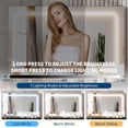 thumbnail image 3 of QinaQin Modern 32-Inch Dressing Table Set, 3-Color LED Mirror with Power Outlet, 2 Drawers, Stool and Hair Dryer Rack, Bedroom Vanity Desk, 3 of 6