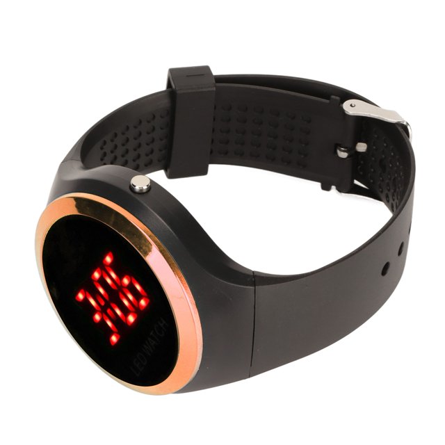 Sports Watch, Adjustable Red LED Birthday Gift Safe Portable Student Digital Watch Flexible For Outdoor Camping For Children Rose Gold