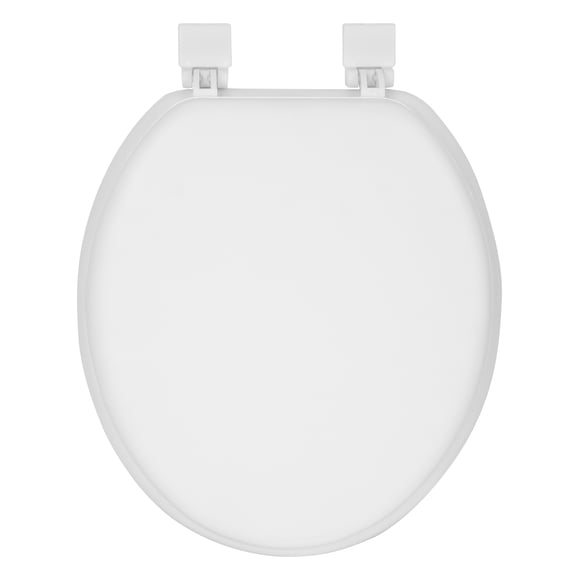 Siège de toilette rond de 16 po à coussin souple, blanc classique