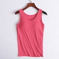 thumbnail image 2 of FAIWAD Built-in-Bra Tanks Tops for Womens Sleeveless Round Neck Wide Strap Basic Stretch Crop Tops, 2 of 7