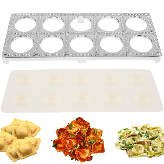 NUAHRHY Ravioli Maker with 10 Holes Safe Ravioli Press Mold Premium Italian Pelmeni Maker Mold Flower Shaped Ravioli Maker Press Pasta Press Cutter Tool Meat Pie Dumpling Maker for Home