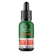USDA Organic Vitamin D3 + K2 drops for your Whole Family - Completely bioavailable - Fast acting for all ages. Kosher, Non-GMO. No Side Effects - Ultra Premium Dietary Supplement Made in Canada