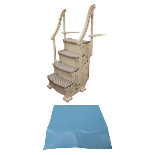 Confer Plastics Marchepied de Piscine Courbé & Hydrotools par Tapis d'Échelle Swimline 36"x36"