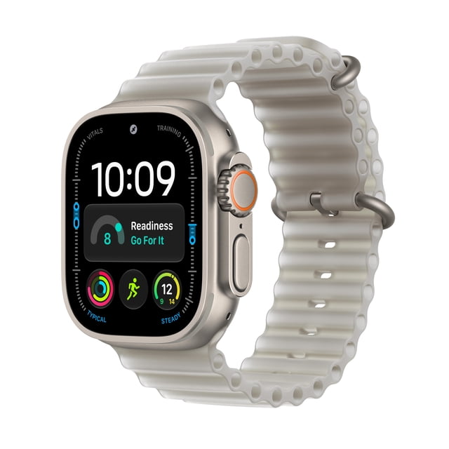 Apple Watch Ultra 4 GPS + Cellular 49mm Natural Titanium Case with Translucent Grey Ocean Band