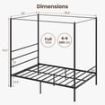 thumbnail image 2 of Gymax Full Metal Canopy Platform Bed Frame Mattress Foundation w/ Slat Support, 2 of 10