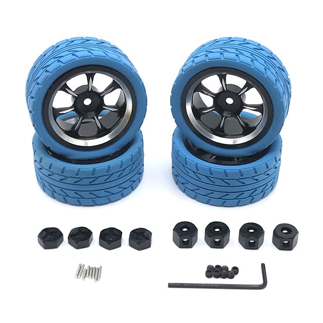 maskred Alloy Rims Wheel Tires Hub Adapter For WLtoys 1/12 1/14 1/18 LC 1/14 Easy Blue 1Set