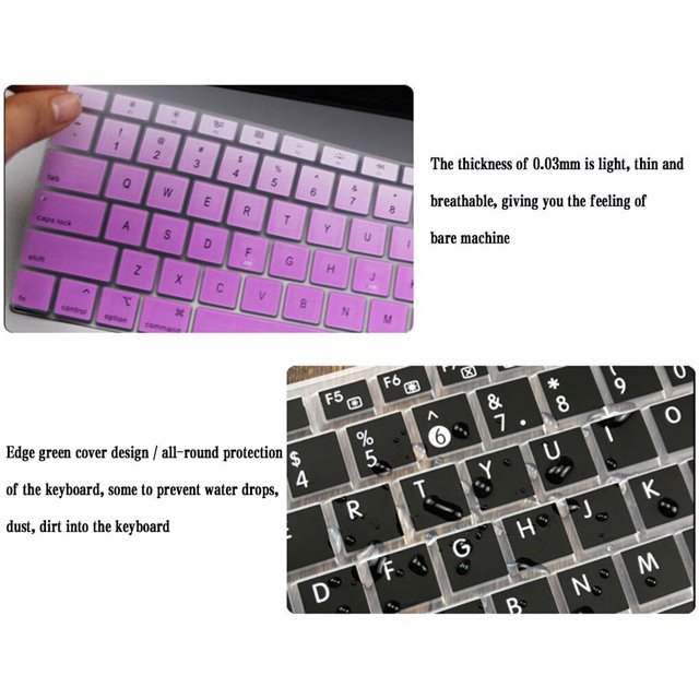 maytalsory Keyboard Cover Laptop Waterproof Dustproof Keyboard Silicone Film Replacement for Macbook Air, Colorful Mint