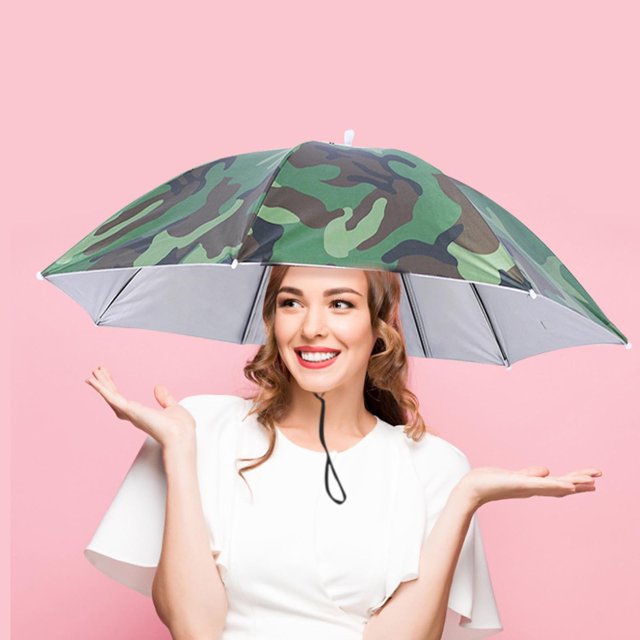 Chapeau Parapluie de Pêche Pliable Équipement de Soleil pour Amateurs de Plein Air Couvre-Chef Réutilisable Ajustable pour Pêche Randonnée Camping Aventures