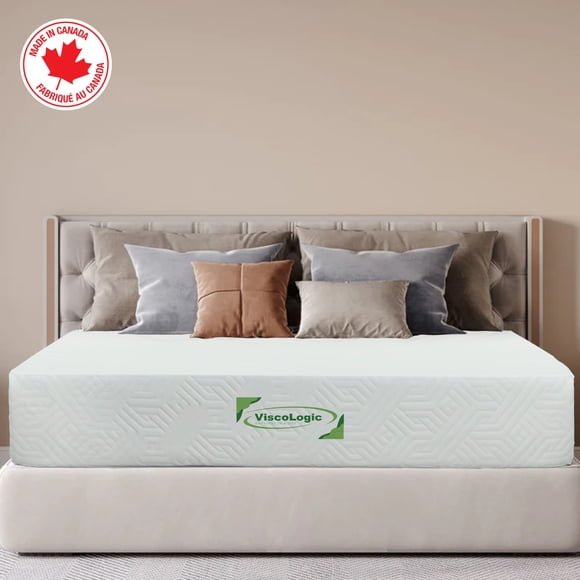 ViscoLogic Nest Supreme 9 Inch Twin Mattress, Canadian Double-Sided Reversible Gel Infused Foam Mattress Pressure Relief, Cool Sleep, Eco-Friendly Medium Firm, Twin/ Single Mattress