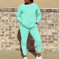 thumbnail image 2 of Timegard Ensembles 2 Pcs pour Femmes Col Ras du Cou Haut à Manches Longues Pantalon de Course Tenues d'Automne Confortables avec Poches, 2 of 6
