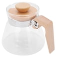 thumbnail image 1 of Coffee Pot, Glass Material Wooden Handle And Lid Pour Over Coffee Kettle Heat-Resistant Glass Coffee Pot For Office Coffee Shop Bar Home Kitchen, 1 of 8