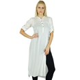 thumbnail image 1 of Bimba Kurti Classique en Coton pour Femmes, Manches 3/4, Blouse Longue Formelle Personnalisée, 1 of 6
