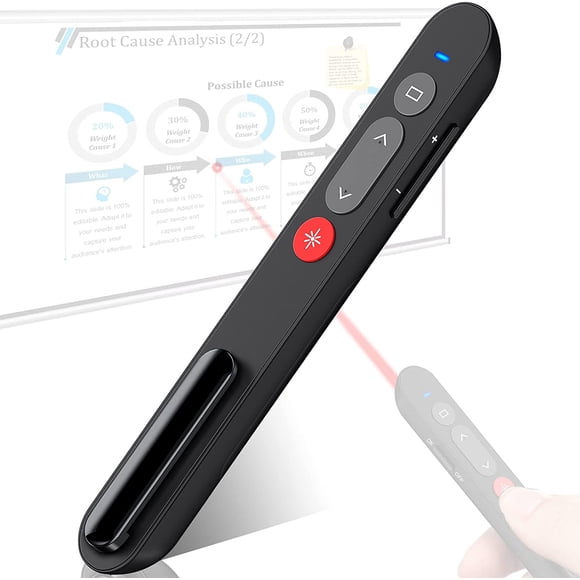 Jinsinto Presentation Clicker Wireless Presenter Remote Clicker for Powerpoint, USB Powerpoint Clicker with Laser Pointer, 2.4GHz Slide Advancer Powerpoint Remote PPT Clicker for Mac Wi