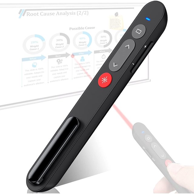 Jinsinto Presentation Clicker Wireless Presenter Remote Clicker for Powerpoint, USB Powerpoint Clicker with Laser Pointer, 2.4GHz Slide Advancer Powerpoint Remote PPT Clicker for Mac Wi