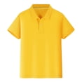 thumbnail image 1 of Hiiyo Kids Little Girls Short Sleeve Polo Shirt Children Solid Color Basic Unisex Polos, 1 of 6