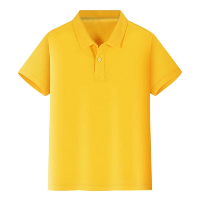 Hiiyo Kids Little Girls Short Sleeve Polo Shirt Children Solid Color Basic Unisex Polos