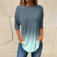 thumbnail image 1 of Pxiakgy Vente Chaude!! T-Shirts à Manches Longues Col Rond pour Femmes Printemps Automne Teinture sur Nœuds Hauts Amples Tunique Décontractée Blouse Col Printemps Tunique Imprimée Décontractée T-Shirts Trois Quarts Hauts pour Femmes Vert 3TG, 1 of 5