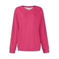 thumbnail image 4 of Chandails en Molleton Col en V pour Femmes Manches Longues Décontractées Tops Pull Oversize, 4 of 5