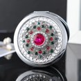 thumbnail image 2 of Amanman Miroir de Poche pour Femmes 1x/2x Miroir Compact pour Sacs à Main Fait à la Main Petit Miroir Rond Mini Miroir Miroir de Maquillage de Voyage pour Fille (Rose Pierre), 2 of 6