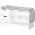 thumbnail image 1 of HOMCOM Entryway Shoe Bench with Storage Drawer Open Shelf Pocket White, 1 of 10
