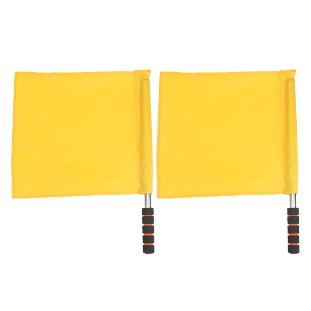 Lot 2 Drapeaux Arbitre Stormflag – Manche Mousse, Acier Inoxydable, 36x32 Cm, Jaune, Visible, Pour Foot/rugby