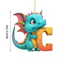 thumbnail image 3 of Fridja Personalized Dinosaur Christmas Ornament 26 Letters Hanging Pendant Ornaments 2024 Plastic Initial Monogram Xmas Tree Decorations with Hanging Rope Unique Customized Fun Gift for Kids (C), 3 of 4