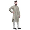 thumbnail image 2 of Atasi Printed Designer Rayon Button Down Casual Kurta With Pajama For Men, 2 of 4
