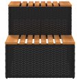 thumbnail image 3 of vidaXL Hot Tub Step Black 50x50x50.5 cm Poly Rattan and Solid Acacia, 3 of 5
