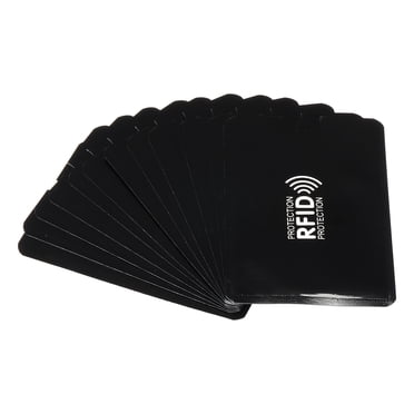 Uxcell RFID Blocking Sleeves Identity Theft Prevention Credit Cards Secure Protector Holders Sleeves Black 12 Pack
