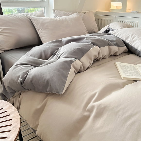 4-Piece Bedding Set for College Dorm | Twin & Full Size | Soft Washed Polyester | Reversible Design | Includes Comforter Cover, Fitted Sheet & 2 Pillowcases | Easy Care & Colorfast