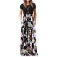 thumbnail image 2 of Fridja Robe Décontractée à Manches Courtes Imprimé Floral Col Rond pour Femmes Jupe Longue, 2 of 7
