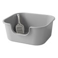 thumbnail image 4 of Open Top Pet Litter Tray Cat Litter Box High Sided Easy to Clean Extra Large Grey, 4 of 9