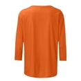 thumbnail image 5 of Hauts Décontractés pour Femmes Mode T-shirt Uni Mi-Long Manches 3/4 Blouse Col Rond Hauts Décontractés Hauts Grande Taille pour Femmes Manches 3/4 en Liquidation, 5 of 5