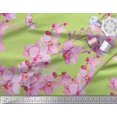 thumbnail image 2 of Soimoi polyester Crepe Fabric Bird & Orchids Flower Print Sewing Fabric Yard 42 Inch Wide, 2 of 3