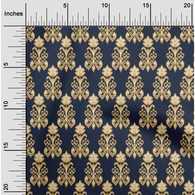 oneOone Georgette Viscose Fabric Floral Ikat Print Fabric BTY 42 Inch Wide