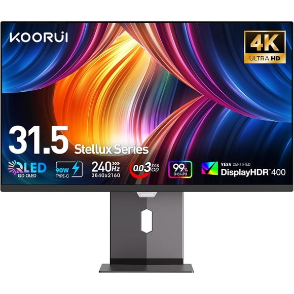 KOORUI 31.5" 3840 x 2160 (4K) 240 Hz QD-OLED Gaming Monitor FreeSync Premium & G-Sync Compatible 98% DCI-P3 S3241XO