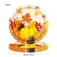 thumbnail image 3 of Amzcrzy Paper Tableware Thanksgiving Paper Plates Festive Fall Pumpkin and Maple Leaves Pattern Disposable Tableware for Fall Harvests Party Christmas Decorations Halloween Decorations Fall Decor, 3 of 6