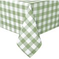 thumbnail image 1 of 60 x 84 Inch Checkered Tablecloth Rectangle - Wrinkle Resistant and Waterproof Table Cloth for Picnic, Dinner and Party, Washable Polyester Fabric, Sage Green and White Gingham Pattern, 1 of 6