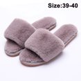 thumbnail image 1 of Women Fuzzy House Slippers Summer Open Toe Furry Slippers Fluffy Memory Foam Slippers for Women, 1 of 9
