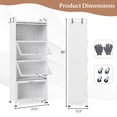 thumbnail image 2 of Costway Étagère de Cuisine à 5 Niveaux Armoire de Rangement Mobile pour Micro-Ondes Portes Relevables Blanc, 2 of 10