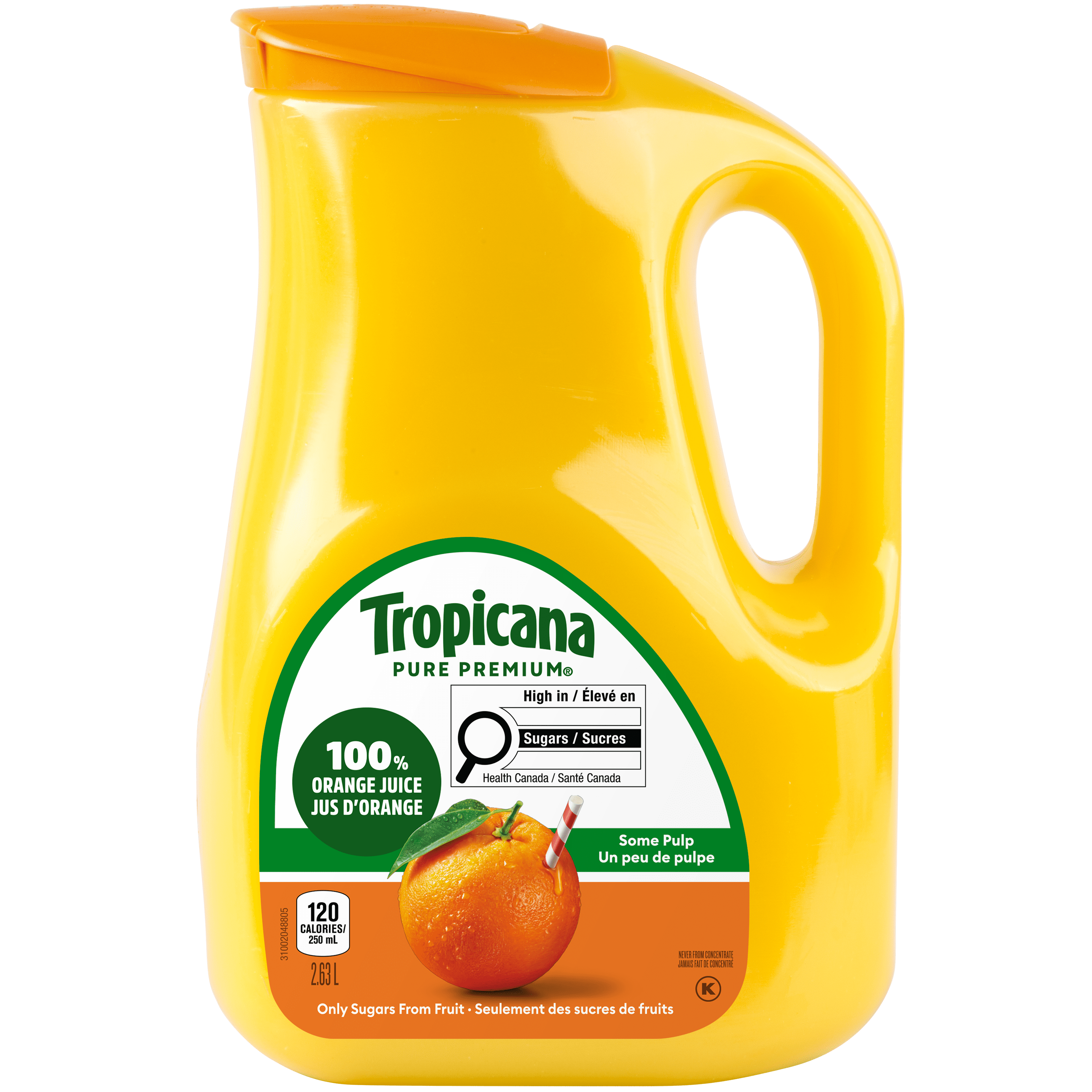 Tropicana 100% Pure Orange Juice Some Pulp, 2.63L