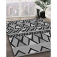 thumbnail image 3 of Ahgly Company Tapis d'Intérieur Lavable à la Machine, Carré, Transitionnel, Noir, Tapis de Zone, 7 Pieds Carré, 3 of 7