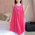 thumbnail image 2 of 2025 Robe Décontractée Unie pour Femmes Chemises de Nuit pour Dames Coton Sans Manches Col Rond Dentelle Chemises de Nuit en Coton pour Femmes Robe à Empiècements Chandail Ample Chemises de Sommeil pour Femmes Coton, 2 of 5
