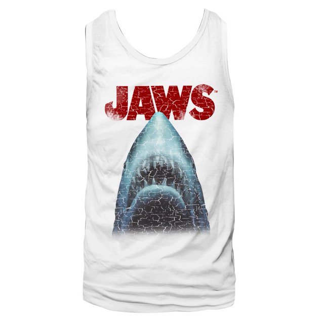 Jaws Stressed Débardeur Blanc Adulte T-Shirt