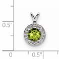 thumbnail image 4 of Pendentif en Argent Sterling 925 Rhodié avec Diamant et Péridot, 4 of 4